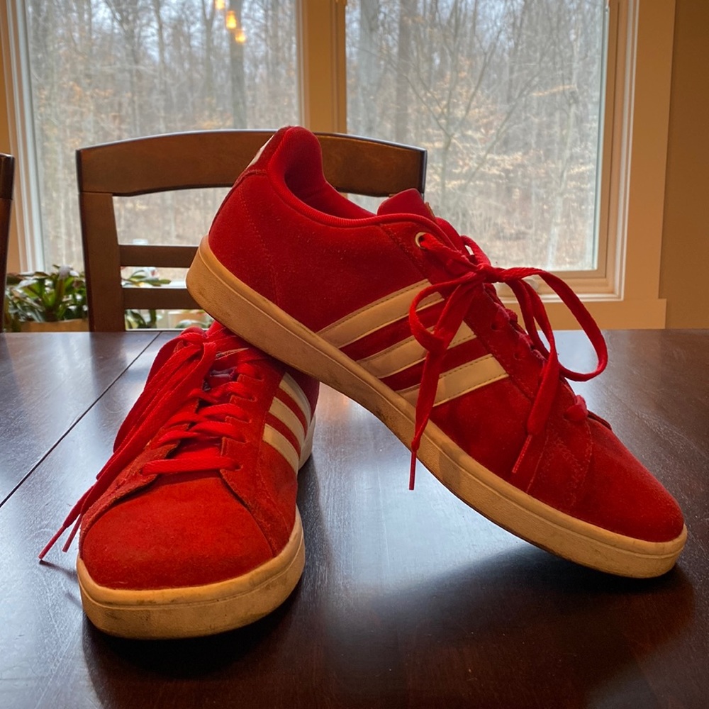 Men’s RED suede Adidas Sneakers size 11